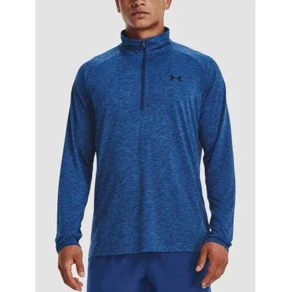 Under Armour Men's Blue Tech 2.0 Half Zip Long Sleeve Pullover Shirt Size 2XL - Picture 1 of 7